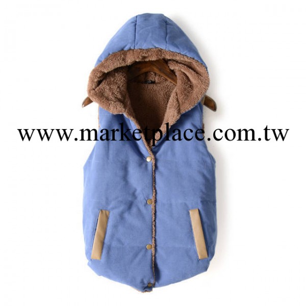 秋冬裝新款韓版女裝 加厚加絨糖果色百搭棉服馬甲工廠,批發,進口,代購