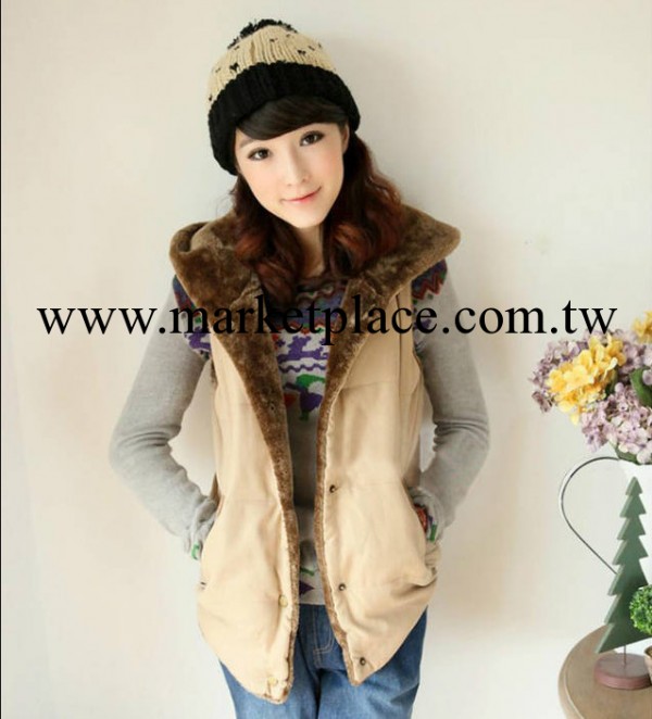 2013年秋冬裝新款韓版女裝 加厚加絨糖果色百搭棉服馬甲 新品上市工廠,批發,進口,代購