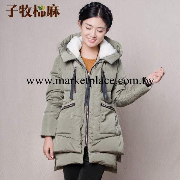 子牧棉麻 2013女裝加厚羊羔絨內裡羽絨填充女式大碼羽絨衣 0056工廠,批發,進口,代購