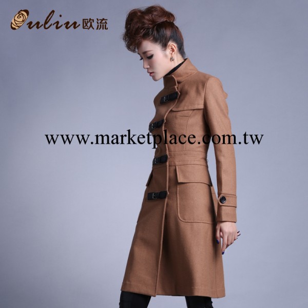 OULIU 歐洲站2013冬季 女裝毛呢外套 女式羊毛呢子風衣大衣外套工廠,批發,進口,代購