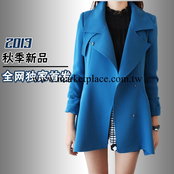 2013秋冬韓版新款修身女式風衣大衣外套女工廠,批發,進口,代購