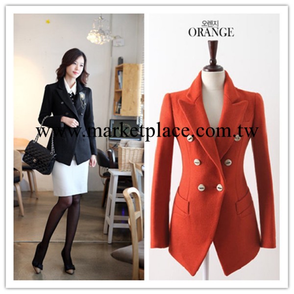 2013秋冬新款女裝韓版西服 羊毛呢外套修身氣質OL女式小西裝工廠,批發,進口,代購