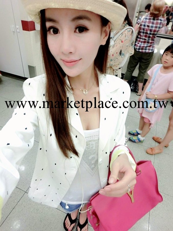 2013秋冬新款韓版百搭修身菱形點綴修身有型小西裝秋外套女工廠,批發,進口,代購