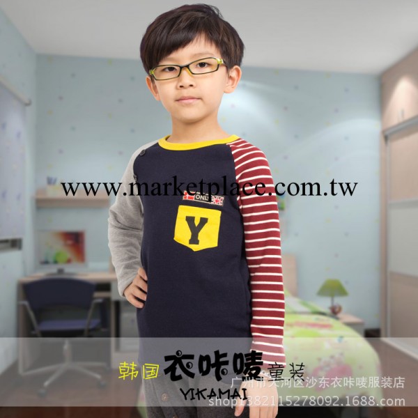 外貿品牌童裝批發 秋冬新款男童上衣 Y字母兒童長袖加絨打底衫t恤工廠,批發,進口,代購