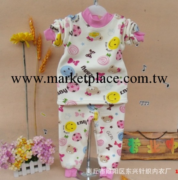 童裝秋款肩扣套裝 寶寶珊瑚絨兩件套 嬰幼兒不倒絨內衣黃金絨卡通工廠,批發,進口,代購