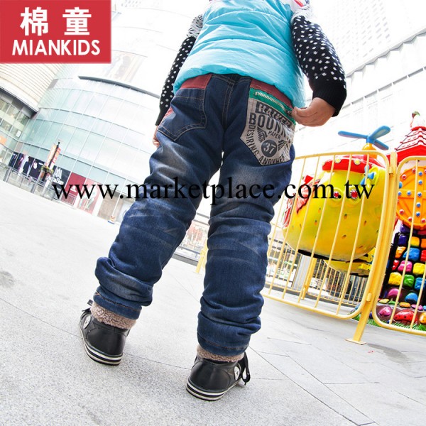 兒童牛仔褲 童長褲 秋冬童裝 拉鏈口袋夾棉加厚牛仔褲 童褲工廠,批發,進口,代購