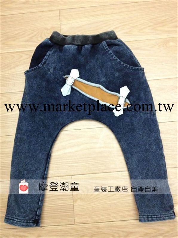 2013秋冬新品 男童韓版休閒針織牛仔拼接跨褲 童褲 童裝批發 3548工廠,批發,進口,代購
