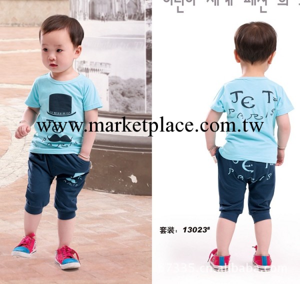 韓版童裝|奧黛爾面料兒童套裝|織裡帽子款夏季兩件套童裝批發・進口・工廠・代買・代購