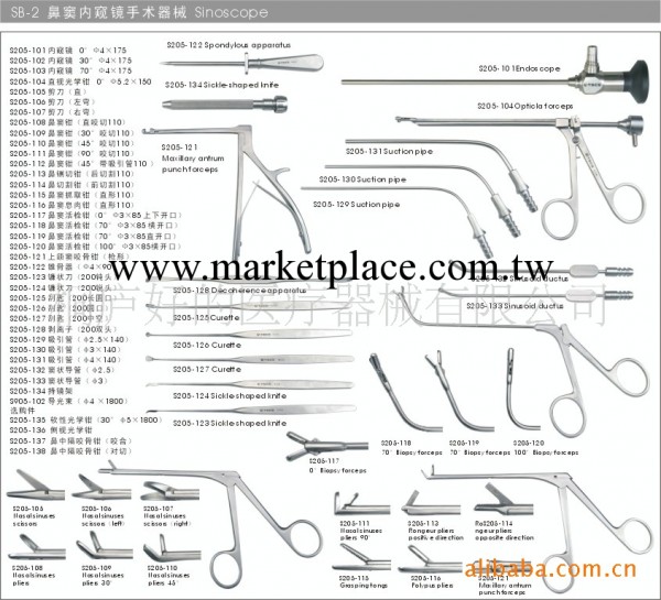 供應醫療器械、五官科器械、鼻竇鏡成套手術器械批發・進口・工廠・代買・代購