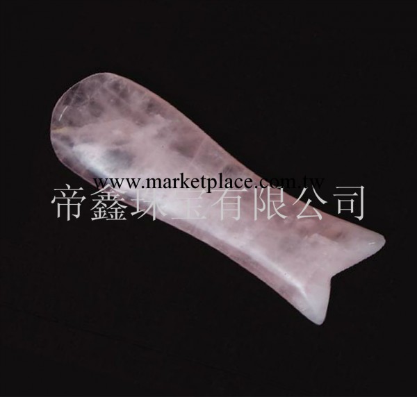進口天然粉晶刮痧板魚形 按摩保健養生 粉水晶刮痧板寶石加工工廠,批發,進口,代購