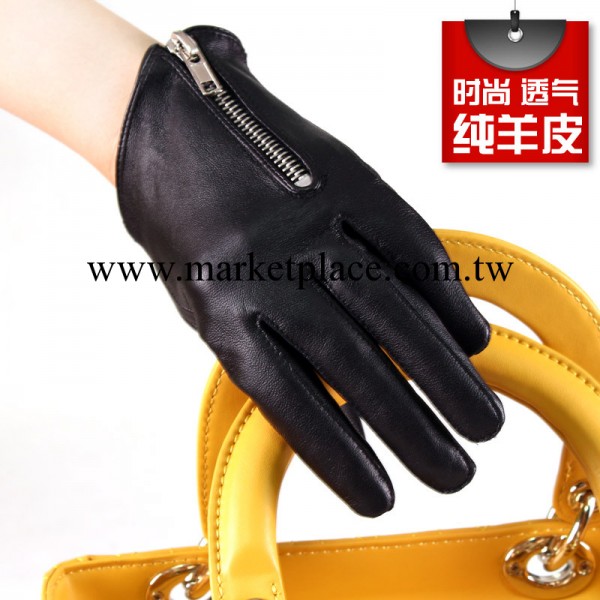 新款皮手套 女真皮手套女士短款拉鏈羊皮手套 真皮女式手套JH0001工廠,批發,進口,代購