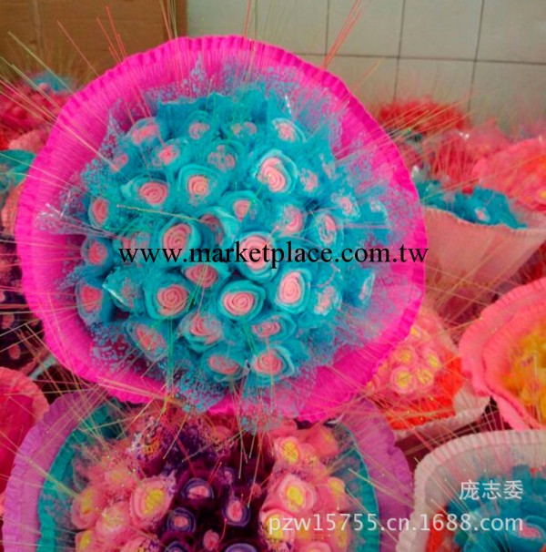 手工夜光玫瑰花 純玫瑰花束 卡通花束定制 聖誕 元旦節禮品批發工廠,批發,進口,代購