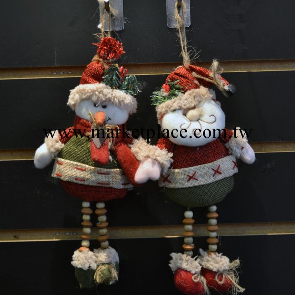 聖誕節禮品 吊腳滾珠雪人和老人 聖誕節掛件裝飾品 場景道具熱賣工廠,批發,進口,代購