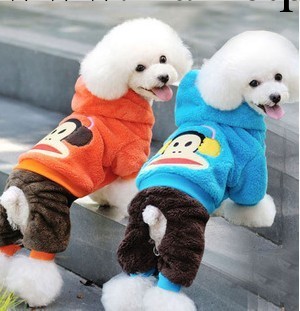 寵物用品 珊瑚絨大嘴猴狗衣服 寵物衣服秋冬衣四腳棉衣工廠,批發,進口,代購
