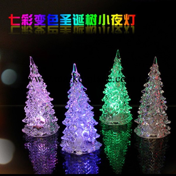 聖誕創意七彩變色燈 亞克力浪漫聖誕樹小夜燈 迷你傢居禮品 大號工廠,批發,進口,代購