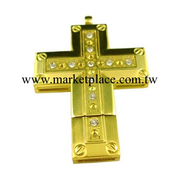 禮品隨身碟廠傢批發 金屬鑲鉆十字架隨身碟 個性創意隨身碟 定制企業LOGO工廠,批發,進口,代購