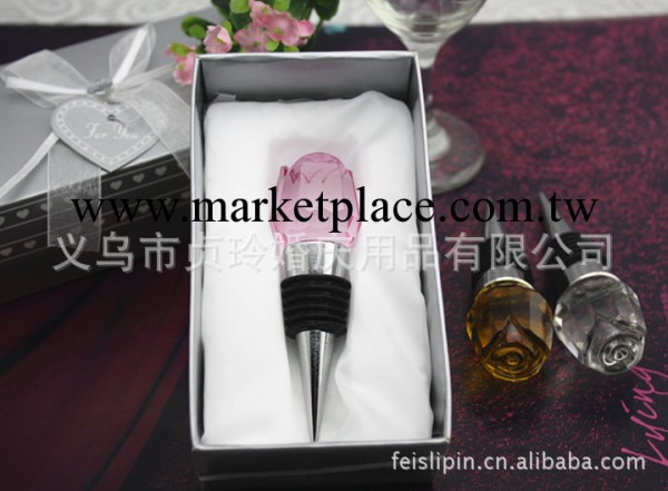 創意禮品結婚用品婚慶結婚回禮禮物 水晶玫瑰酒塞 聖誕情人節禮物工廠,批發,進口,代購