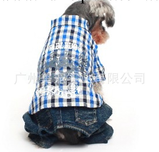 批發寵物用品/2012泰國連褲格子夏裝藍色1件起批工廠,批發,進口,代購