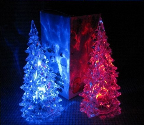 七彩水晶壓克力聖誕樹 聖誕禮品 透明聖誕樹 七彩小夜燈批發・進口・工廠・代買・代購