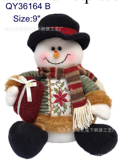 佈藝坐姿聖誕雪人QY36164 聖誕節裝飾物 聖誕禮物 批發工廠,批發,進口,代購