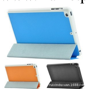 ipad mini連身休眠皮套 迷你ipad十字紋三折智能保護皮套 休眠蓋工廠,批發,進口,代購
