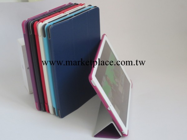 ipad air休眠皮套 蘋果ipad5三折支架款 雙面貼皮荔枝紋 六色現貨工廠,批發,進口,代購