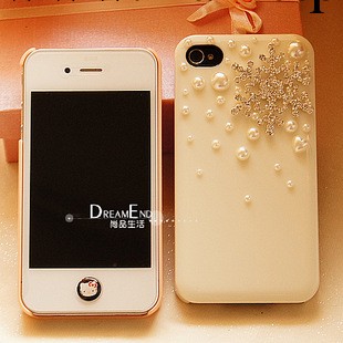 批發大雪花 iphone5手機殼 蘋果4s 水鉆iphone4手機殼 雪糕殼珍珠工廠,批發,進口,代購
