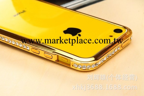 Iphone鑲鉆金屬邊框 iphone5 crossline 邊框手機殼 蘋果金屬殼套工廠,批發,進口,代購