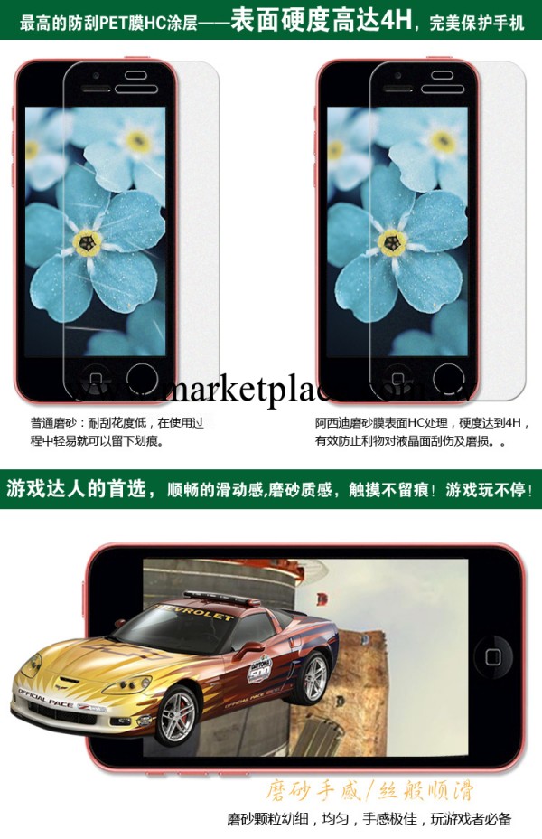 最新供應Iphone5S高透磨砂手機貼膜 iphone5S屏幕防爆保護膜批發工廠,批發,進口,代購