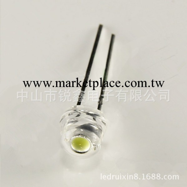 【高品質】5mm抗光衰草帽白光6-7LM 水晶燈專用led工廠,批發,進口,代購