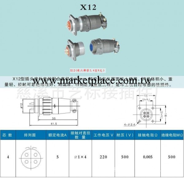 供應X12航空插座插頭連接器工廠,批發,進口,代購