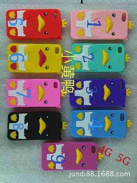 新款iphone4s/4/5保護套 蘋果4矽膠套小黃鴨手機殼 支架卡通殼工廠,批發,進口,代購