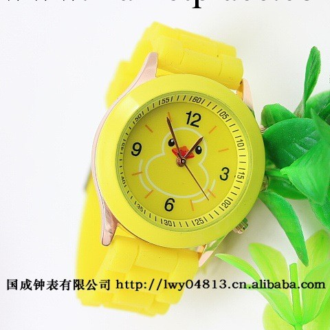 14色玫瑰金按的按鈕日內瓦手錶現貨小黃鴨新款韓版 GENEVA watch工廠,批發,進口,代購