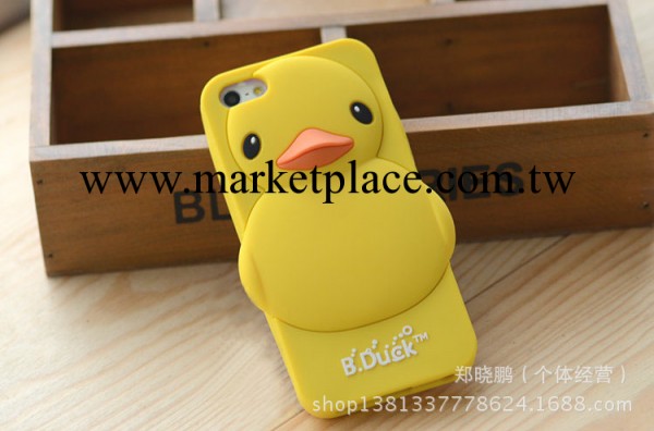 大黃鴨手機殼iphone4S/5s小鴨子手機套小黃鴨保護殼蘋果5鴨子矽膠工廠,批發,進口,代購