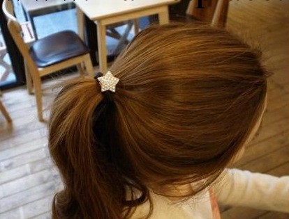 韓版飾品 水鉆發圈 五角星愛心玫瑰花發繩．發飾工廠,批發,進口,代購