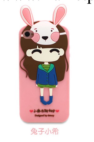 廠傢直銷新款小希iphone5c/5s/4s手機殼矽膠套保護套蘋果潮女情侶工廠,批發,進口,代購