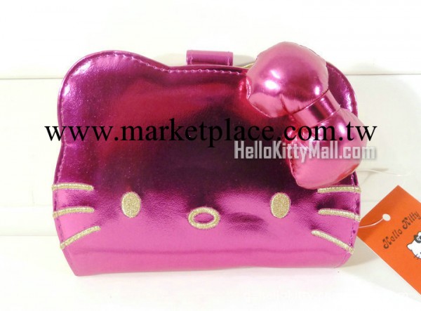 4900-Hello Kitty色繡線金屬質感錢夾 大臉女式短款錢包 TT1334工廠,批發,進口,代購