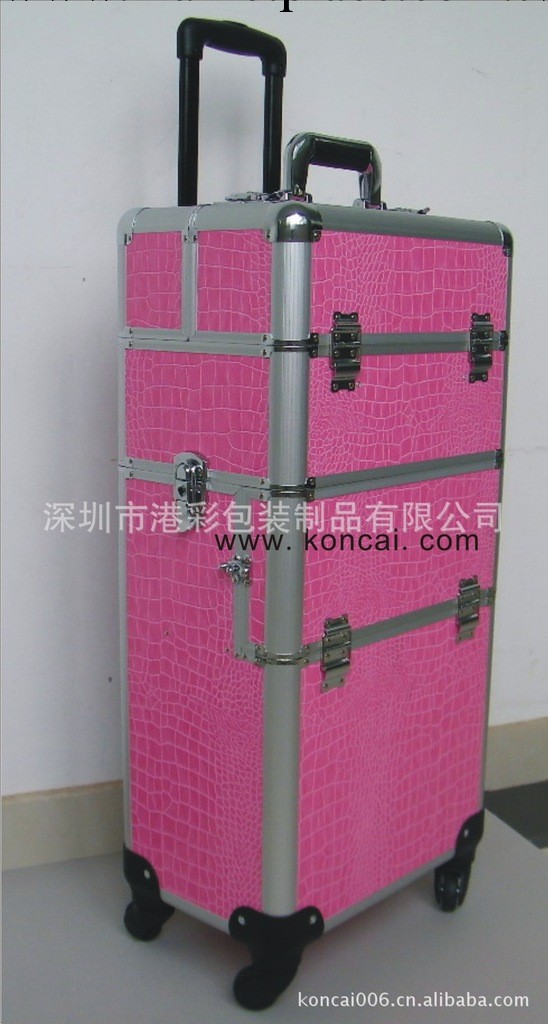 深圳廠傢供應品牌鋁合金拉桿化妝箱大號 多層雙開專業化妝箱定制工廠,批發,進口,代購