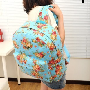 韓版帆佈包包學生書包學院風復古碎花佈雙肩背包休閒可愛潮女包包工廠,批發,進口,代購