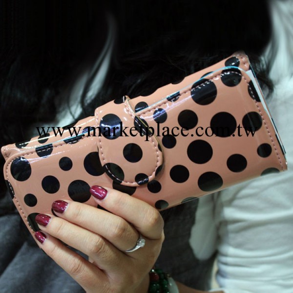 廠價直銷批發錢包女士時尚撞色韓版手拿包　搭扣錢包波點女生錢包工廠,批發,進口,代購