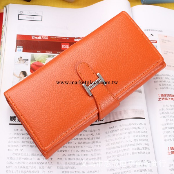錢包現貨批發 訂做 插皮條女士手拿包 中長款H扣時尚女士錢包工廠,批發,進口,代購