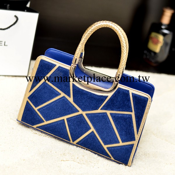 2013奢華休閒歐美時尚定型單肩手提馬毛女包 拼接女包包LT-030工廠,批發,進口,代購