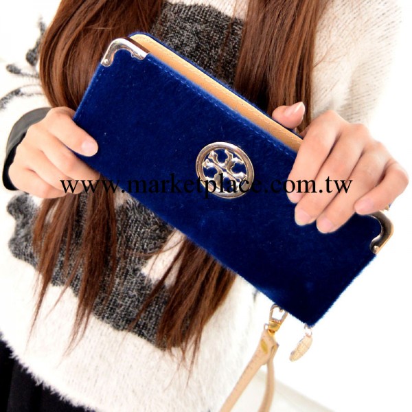 626鐵邊馬毛女士錢包批發長款錢包女士手拿包毛毛包韓國新款錢夾工廠,批發,進口,代購