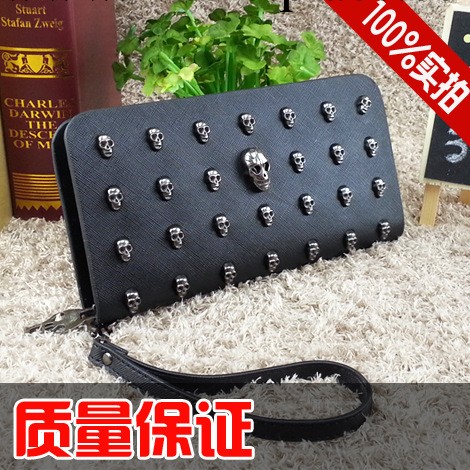TS-314 新品2013復古朋克骷髏頭錢包長款女式錢夾手機包手拿包工廠,批發,進口,代購