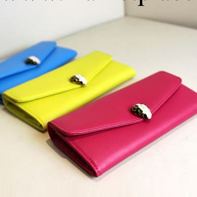 琺瑯蛇頭真皮包2013春夏新款錢包糖果色手拿包工廠,批發,進口,代購