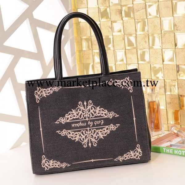 【夥拼】歐美復古大牌高貴宮廷名媛刺繡天鵝絨面手提斜跨單肩女包工廠,批發,進口,代購