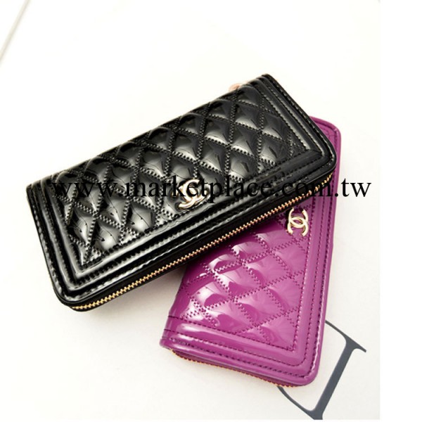 廠傢批發新款高檔復古繡線菱格漆皮高檔錢包女士手拿包工廠,批發,進口,代購