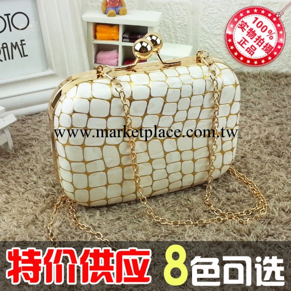 【實拍】 TS-407 夏天新款亮面鱷魚紋晚宴包手拿盒手抓包鏈條小包工廠,批發,進口,代購