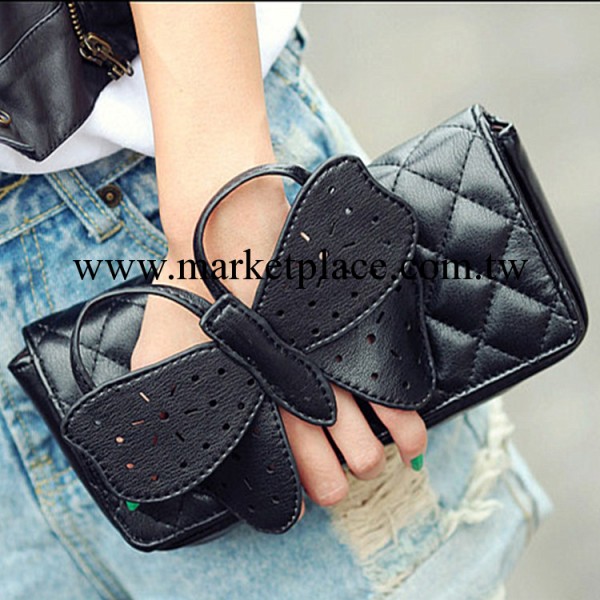 2013新款女包蝴蝶結菱格手拿包斜挎包歐美時尚手包女士包批發工廠,批發,進口,代購