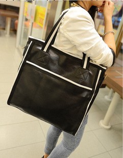 2013秋冬新款歐美時尚女包潮黑白撞色簡約百搭手提包單肩斜挎包工廠,批發,進口,代購